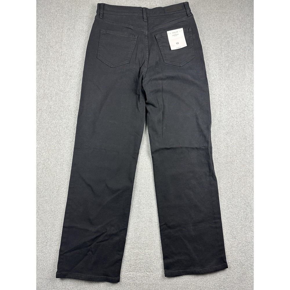 Cello Super High Rise Dad Jeans Juniors 11 Black Straight Leg Stretch Denim NWT - Picture 9 of 11